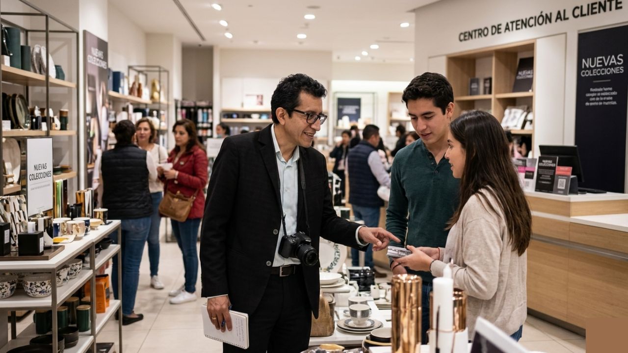 Oscar Barrera PhD realizando investigación etnográfica de mercado en un punto de venta para identificar oportunidades invisibles de negocio